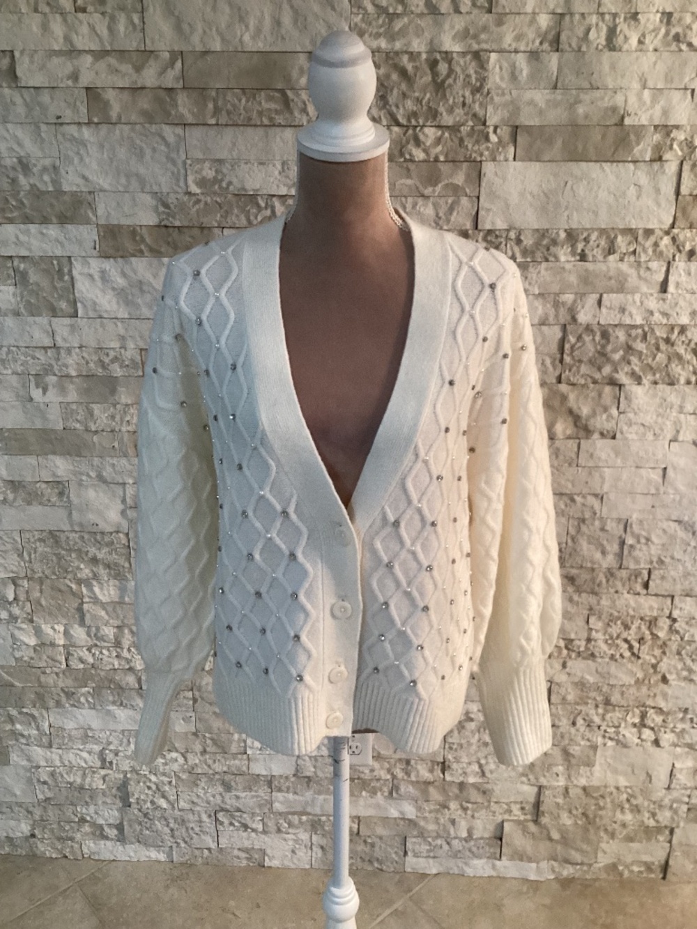 Talbots Embellished V-Neck Cardigan (NWT)